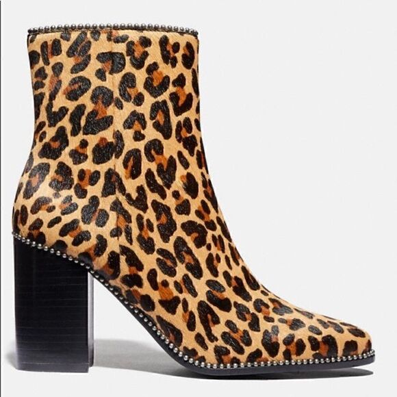 9 COACH calf hair leather Drea Bootie NIB - Picture 4 of 11